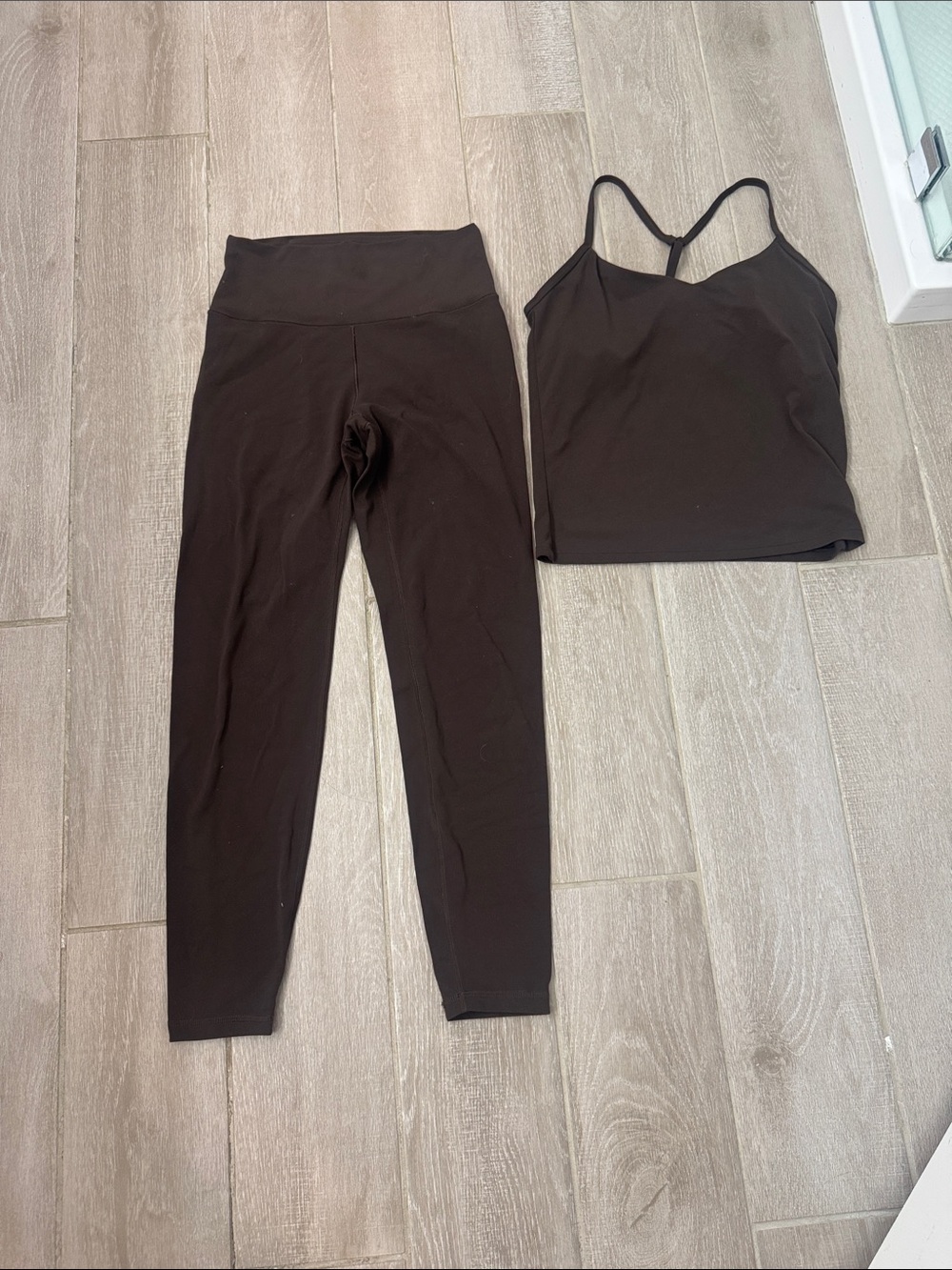 Old navy active studiosmooth brown matching workout set